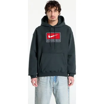 Pánská mikina Mikina Nike Solo Swoosh Men's Fleece Pullover Hoodie Black Spruce/ White L