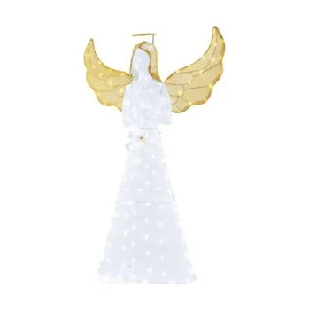 Dekorativní svítidlo Velký osvětlený vánoční anděl CM24909DE se 150 LED žárovkami, bílý - A COSTWAY