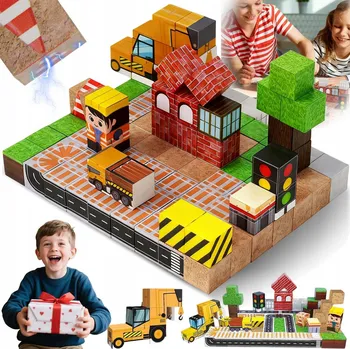 ostatní stavebnice SADA 100 MAGNETICKÝCH KOSTEK STAVEBNICE ŠESTIHRANNÉ STAVEBNICE ODOLNÉ