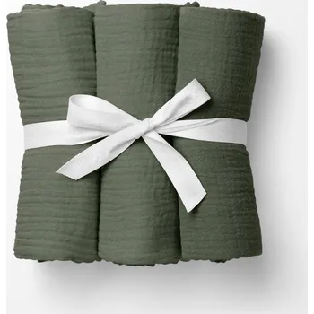 Plena Mušelínová plena/dečka Nature MSN-076 Zelená khaki - ZVÝHODNĚNÁ SADA 3 KS 70x70 cm - Sada 3 ks