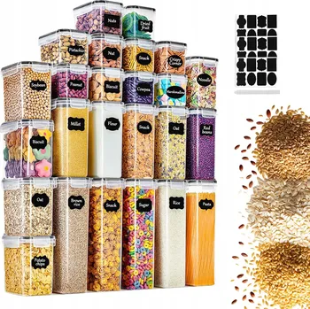 Dóza na potraviny UZAVÍRATELNÉ PLASTOVÉ DÓZY NA POTRAVINY 25 Ks 2,8L 2L 1,4L 0,8L