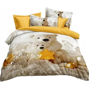 Povlečení SADA POVLEČENÍ VÁNOČNÍ 200X220 ZIMNÍ BAVLNĚNÝ SATÉN