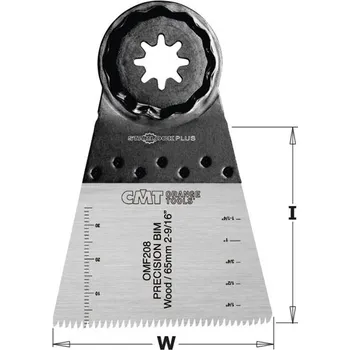 Pilový plátek "CMT Starlock Ponorný pilový list BIM s dlouhou životností a japonským ostřím, na dřevo - 65 mm, 5ks"