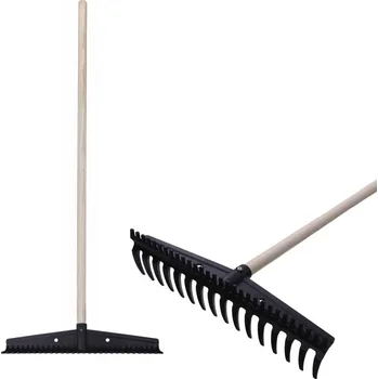 Zahradní nářadí Hrable Strend Pro Premium S891, 16z, s násadou, 445x115 mm