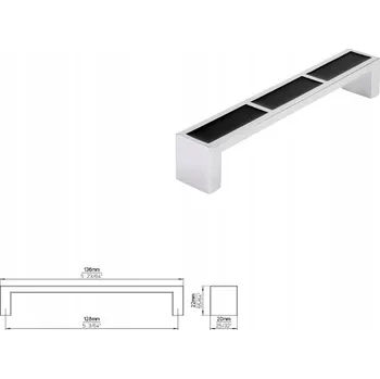 Nábytkové kování Nábytková úchytka SIRO 2014-136ZN1ZN35 chrom lesklý, černá