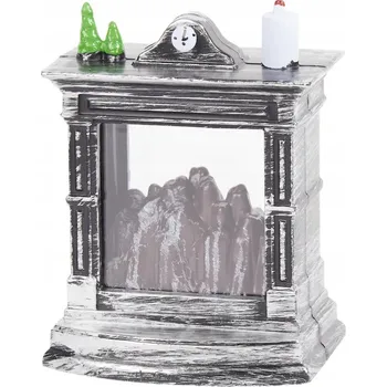 Obraz Mini dekorativní krb s pohyblivým LED plamenem (stříbrný)