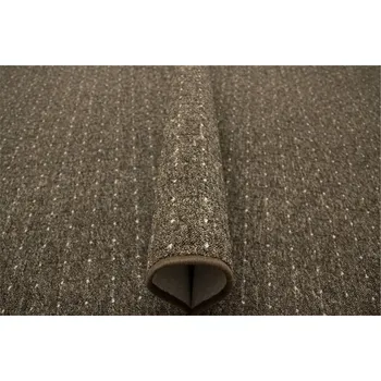 Koberec KOBEREC SMYČKOVÝ S FILCEM DO OBÝVACÍHO POKOJE HNĚDÝ BÉŽOVÝ S KOSTKOVANÝM VZOREM ZEMBLA 100x200 cm