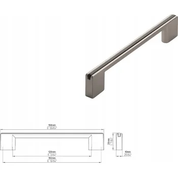 Nábytková úchytka SIRO 2170-168ZN21A3 vzhled nerezové oceli / černá vložka
