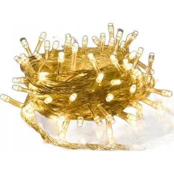 Vánoční dekorace LED SVĚTÝLKA 7M 50 LED NA BATERIE TEPLÁ BÍLÁ DEKORATIVNÍ SVĚTELNÝ ŘETĚZ