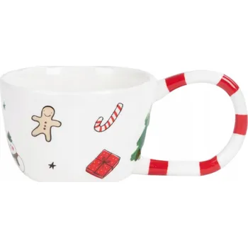 Porcelánový hrnek LOLLA s velkým uchem červený 0,3 l HOMLA