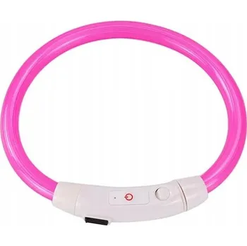 Obojek pro psa LED světelný obojek USB obvod 20-45 cm, Růžová