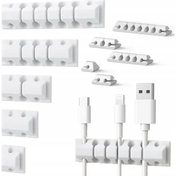 ZESTAW ELASTYCZNYCH UCHWYTÓW ORGANIZERÓW NA KABLE PRZEWODY 5 SZTUK