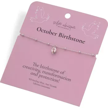 Náramek Stříbrný náramek Hot Diamonds Silver Whisper October SWB034