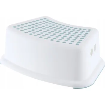 Stolička Podnožka stupínek taburet stolička bílá se zelenou pro děti