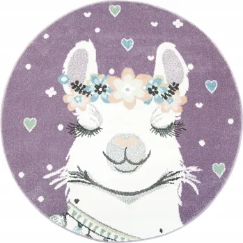 Koberec KOBEREC KULATÝ PRO DÍVKU S LAMOU SRDÍČKA LIMA průměr 140 cm