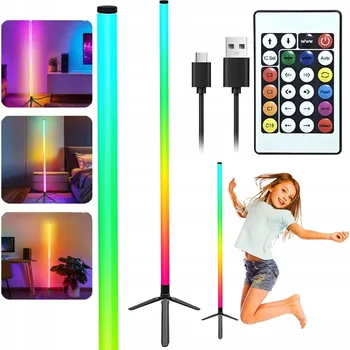 Stojací lampa LED STOJACÍ LAMPA S RGB DIODAMI A DÁLKOVÝM OVLÁDÁNÍM PRO DEKORACI INTERIÉRU HOTELU NEBO DOMU
