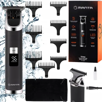 Strojek na vlasy Zastřihovač strojek na stříhání holení vlasů voděodolný Manta 8 nástavců