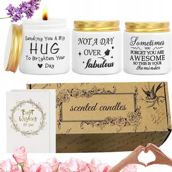 Svíčka 3 ks x VONNÉ SVÍČKY SÓJOVÉ SVÍČKY PŘÍRODNÍ DÁRKOVÁ SADA