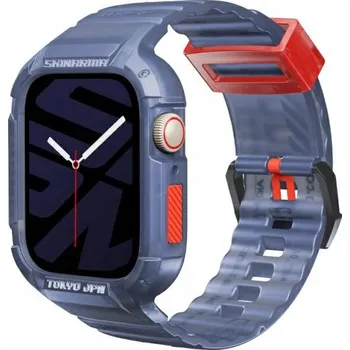 Pouzdro na mobilní telefon Skinarma řemínek +pouzdro Saido 2in1 pro Apple Watch 45/44 mm tmavě modrý