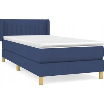 Postel Kontinentální postel modrá 193 x 93 x 78/88 cm s matrací 90 x 190 x 2 cm