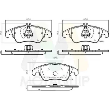 Brzdová destička Sada brzdových destiček, vždy 4 kusy v sadě MOTAQUIP LVXL1424