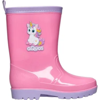 Dívčí holínky Dětské holínky AQUOS RASTY K 29 Růžová, Fialová, Bílá