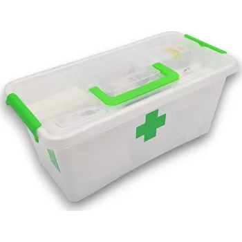 Úložný box ALTOM 2. jakost - Lékárnička, úložný box na léky s vnořeným organizérem, 2v1, s madlem, antibakteriální, 8l