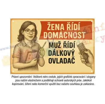 Plechová cedule cedule - žena v domácnosti 7 - Plast / A5 ( 20x15cm)