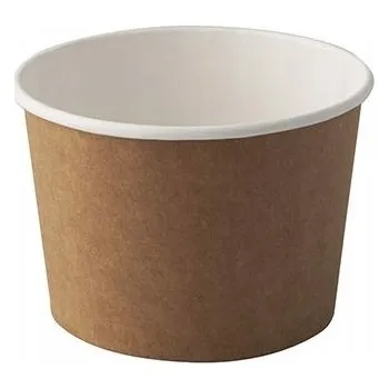 Jednorázové nádobí Papírová miska na polévku Papstar 475 ml hnědá