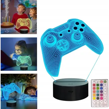Lampička NOČNÍ LAMPA 3D LED PAD OVLADAČ LAMPA 16 BAREV + DÁLKOVÉ OVLÁDÁNÍ