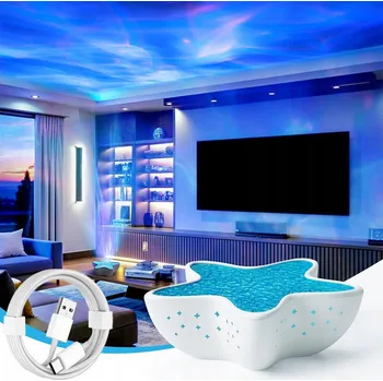 Lampička NOČNÍ LAMPA DEKORATIVNÍ HVĚZDICE SE 7 BARVAMI A NASTAVENÍM JASU