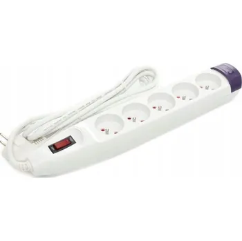 Napájecí kabel Prodlužovací Kabel lištový Kraft&Dele 3 m 5 ks zásuvek bílý