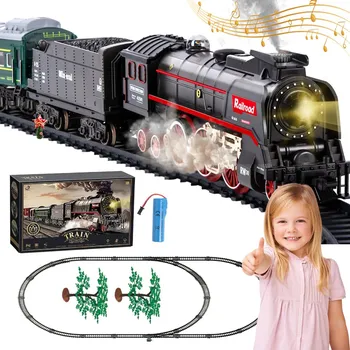 Vláček a vláčkodráha Elektrická vláčkodráha Nákladní vlak XXL Lokomotiva s kouřem Zvuk Světlo 3