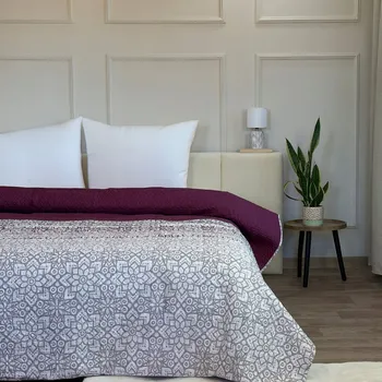 Přehoz na lůžko Přehoz na postel Euromat polyester 220 cm x 240 cm šedý