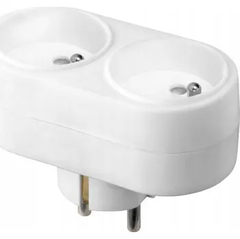 Elektrická zásuvka Orno Rozdvojka Oval Rozbočka 2x2P+Z bílý