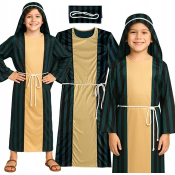 Karnevalový kostým KOSTÝM PŘEVLEK SVATÝ JOSEF PASTÝŘ NA JESLIČKY 122 / 128 CM Zelená