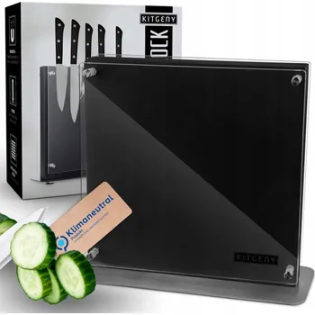 Stojan na nože KITGENY Magnetický blok na Nože Akácie Černý Elegantní