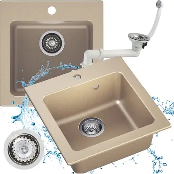Granitový dřez Jednokomorový dřez Moderno Sole granit béžový