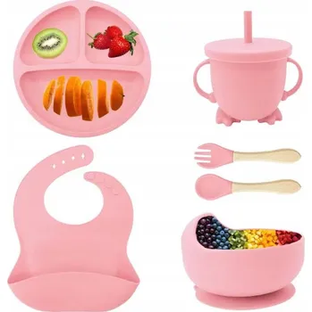 Talíř ELIANO Silikonová Sada Pro Děti Talíř Miska Hrnek Bez BPA