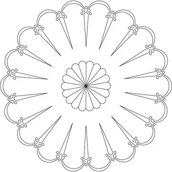 Příslušenství k frézce "CMT Šablona na ornamenty růžicové vzory Velký španělský vějíř 400mm"