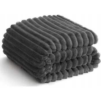 deka WAVVE Měkká flanelová deka šedá 150x200 cm na pohovku i jako dekorace