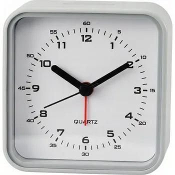 Budík Analogový budík šedý s alarmem – tichý mechanismus Tronic Basic