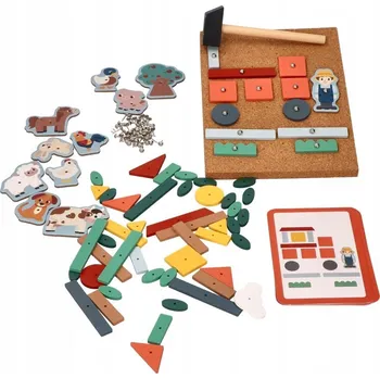 Dřevěná hračka Zatloukačka Farma Dobrodružství Tabule Zatloukačka VZDĚLÁVACÍ
