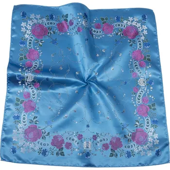 HEDVA ČESKÝ BROKÁT Šátek Ondrit Vsh 76x76 ROSALIA SE ŠLAHOUNY azurová