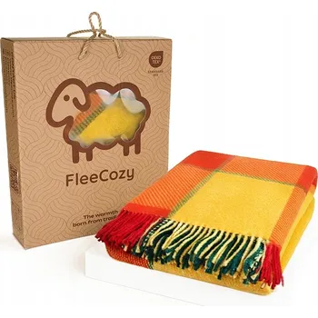 deka Hřejivá vlněná deka 70% NZ 140x200 cm, s třásněmi - šachovnice