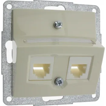 Elektrická zásuvka Telefonní zásuvka nástěnná Hager Polo Fiorena béžová