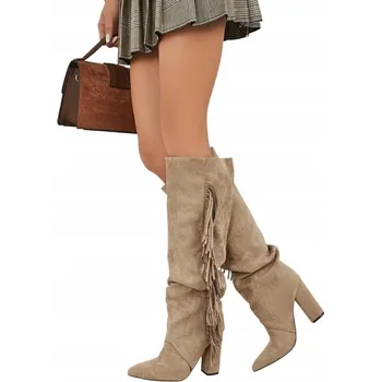 Dámské kozačky Royalfashion Dámské kozačky nad koleno na sloupkovém podpatku, velikost 40