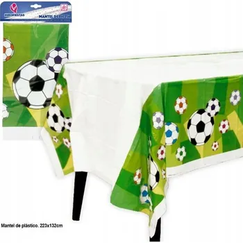 ubrus FÓLIOVÝ UBRUS ODOLNÝ SKVRNÁM FOTBALOVÝ MÍČ 220 CM X 132 CM NAROZENINY OBRUS