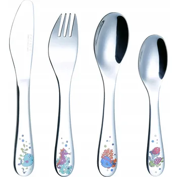 Příbor EXZACT Příbor pro děti 4 kusy Nerezová Ocel Zvířátka