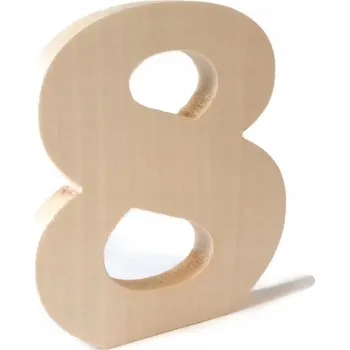 Obraz Dřevěné číslo 8 Akademia na svatební stůl, béžové